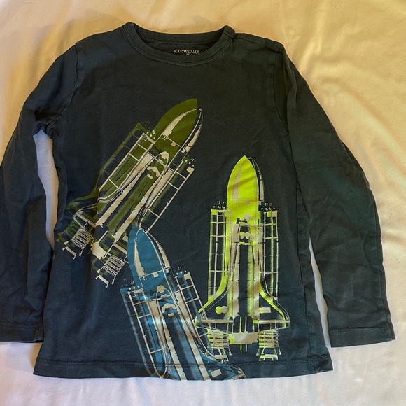 Crewcuts Kids Long Sleeve Tees - Gray, Black, Blue, Cream - Picture 10 of 13